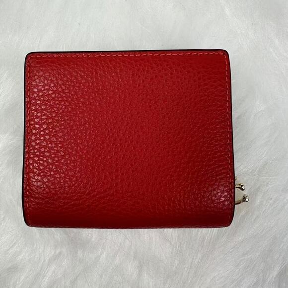 Coach Snap Wallet In Leather/Gold/Bold Red C2862 NWT - Picture 2 of 6